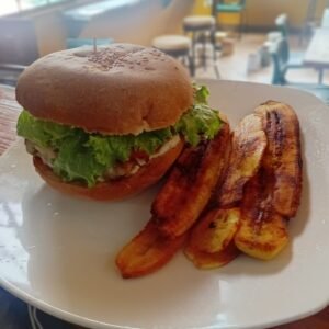 Bridge Bistro - Fish Burger with Fried Ripe Plantain